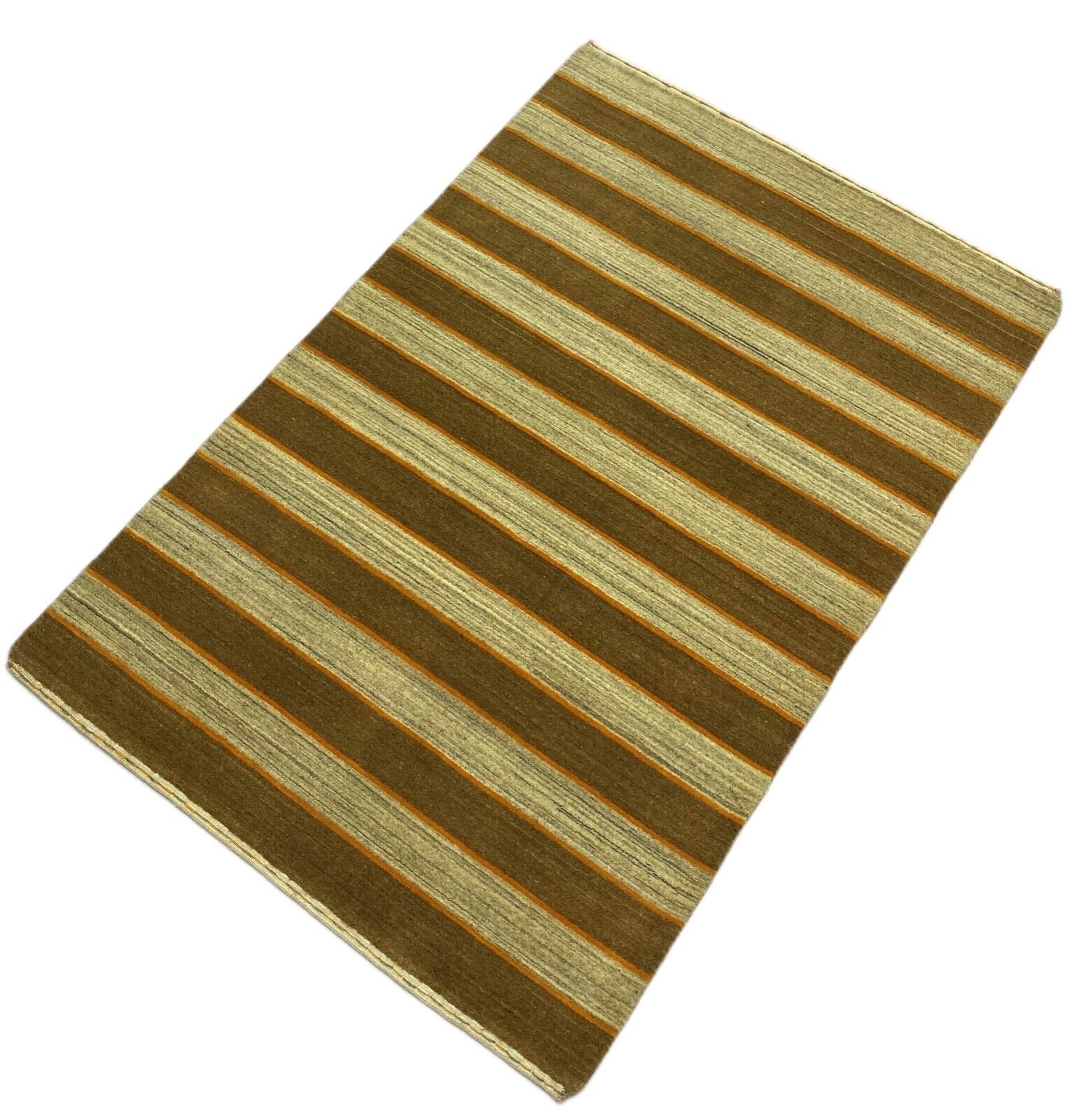 Alfombra marrón beige, 100 % lana, Gabbeh lori, tejida a mano, 120 x 180 cm, S48