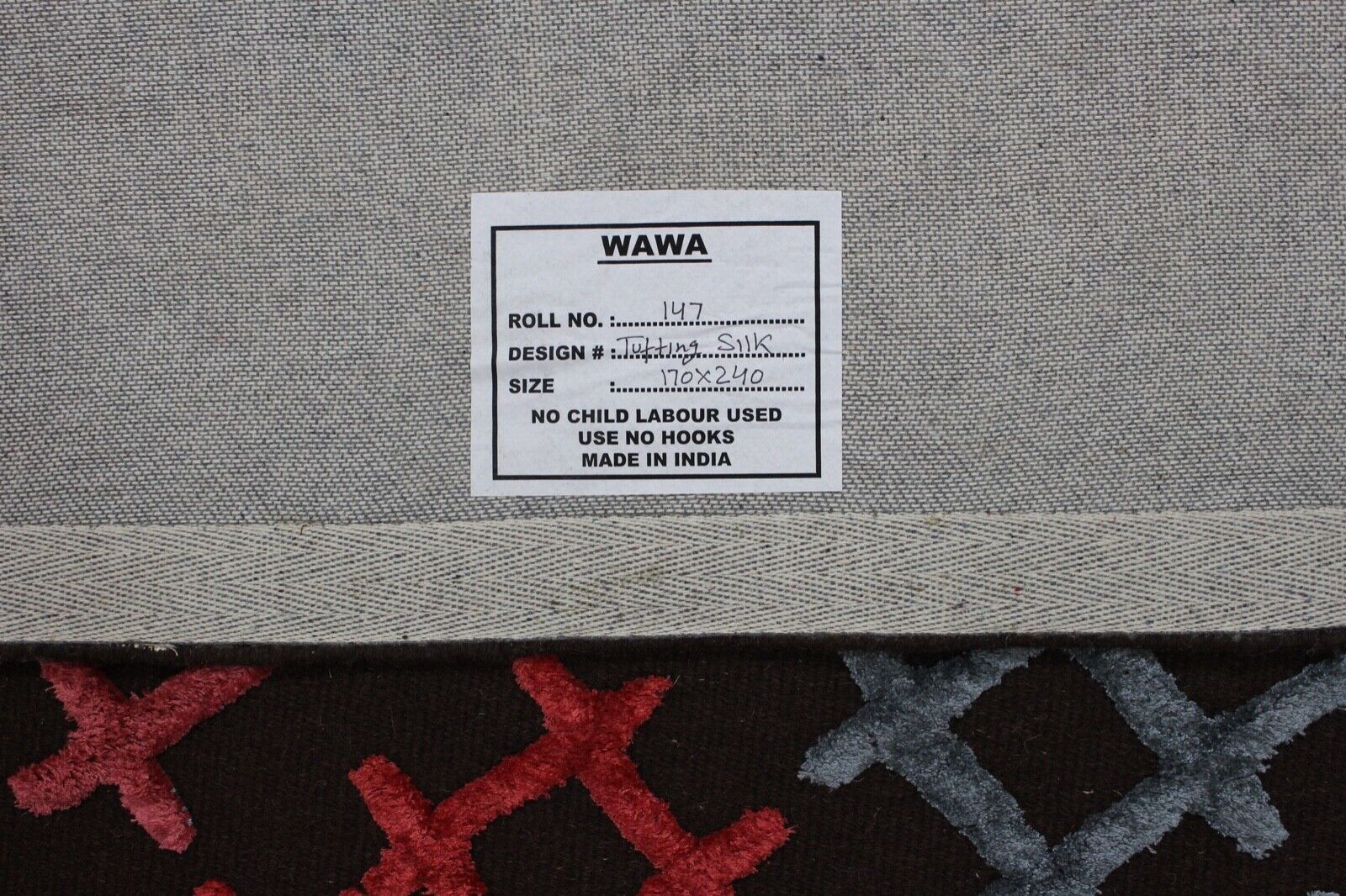 Tappeto, tappeto tessuto, kilim tessuto a mano, 170x240 cm, Dhurrie, annodato a mano, 147