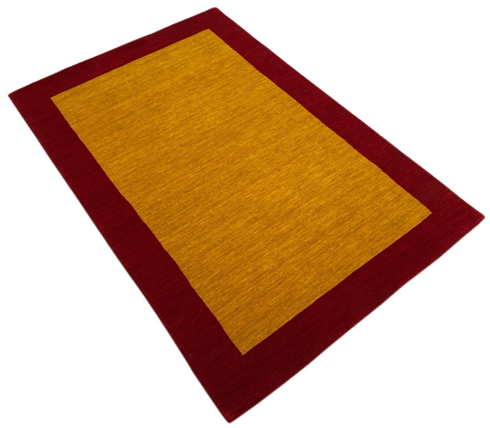 Gold Rot Teppich 100% Wolle Gabbeh 120x180 cm Handgewebt Home Deko WR153