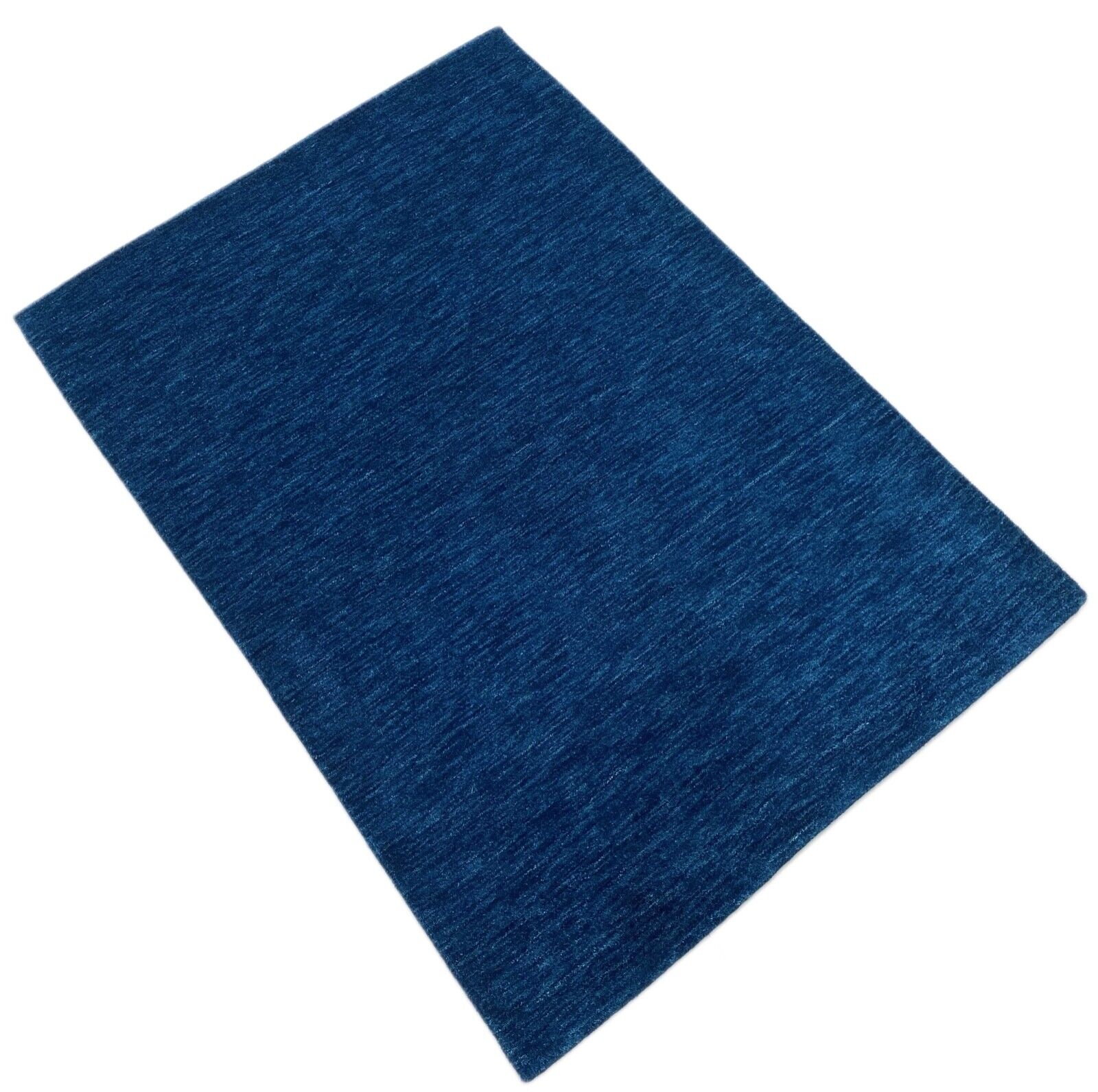Blau Teppich Gabbeh 100% Wolle Dunkel Blau loom lori Handgewebt 125x174 cm S15