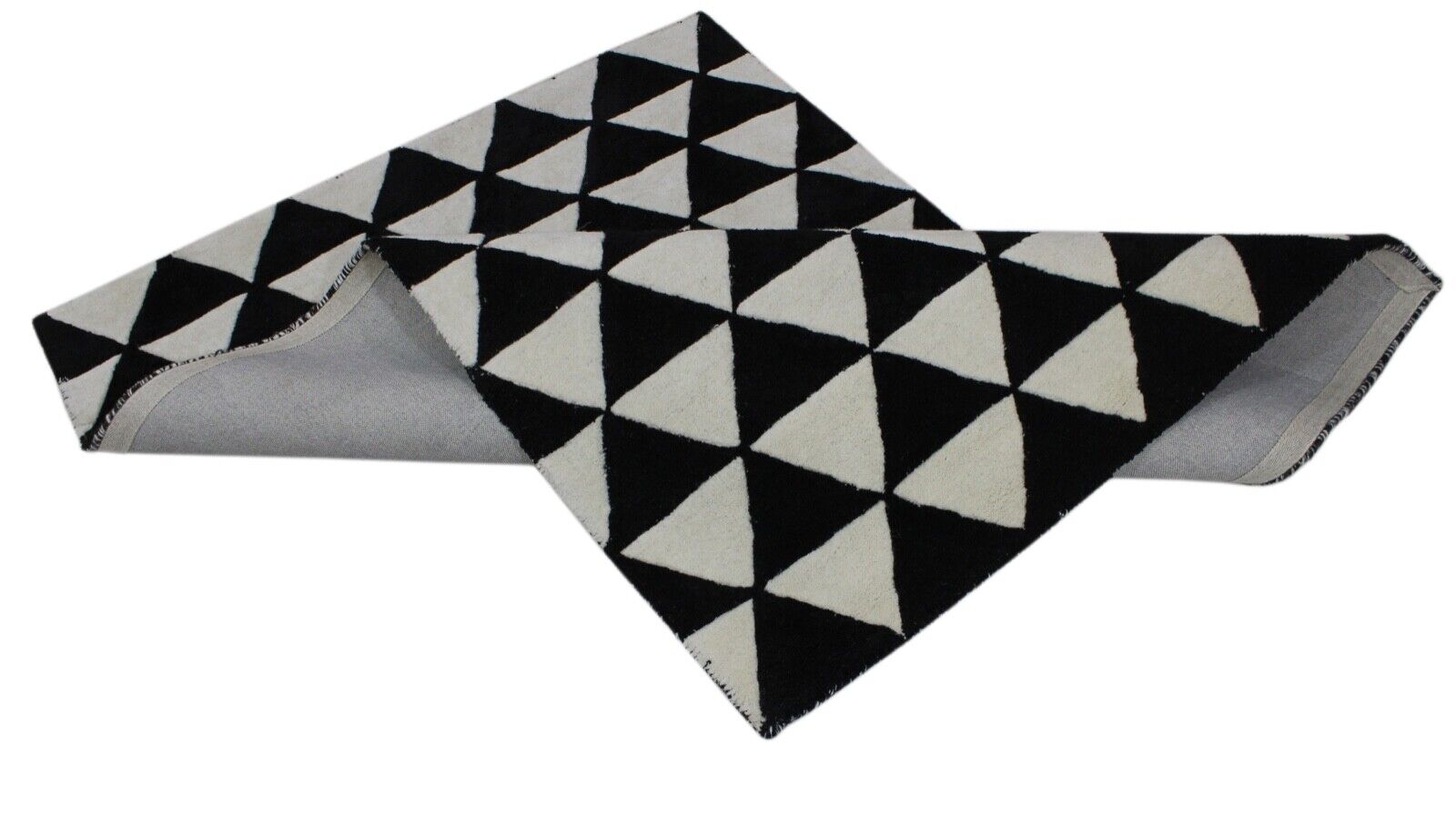 Alfombra 100% lana beige y negra, 120 x 180 cm, hecha a mano, con mechones a mano ME2