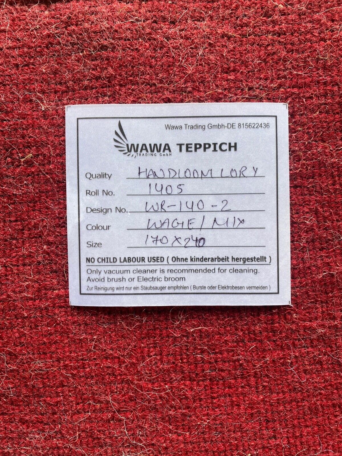 Bunt Gabbeh Teppich 100% Wolle 170x240 cm Handgewebt Debbich Handloom WR140