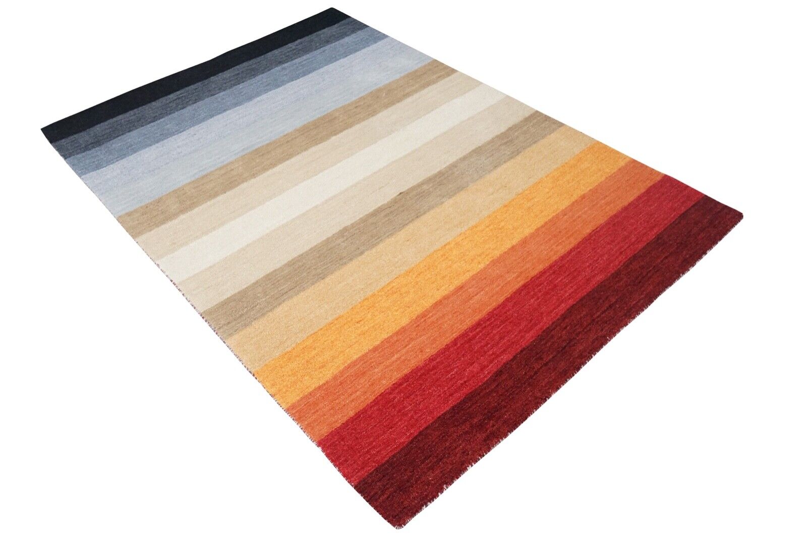 Szőnyeg 100% gyapjú 160x230 cm Vörös-aranykék Orientális Szőnyeg Kézzel Tuftolt HT384