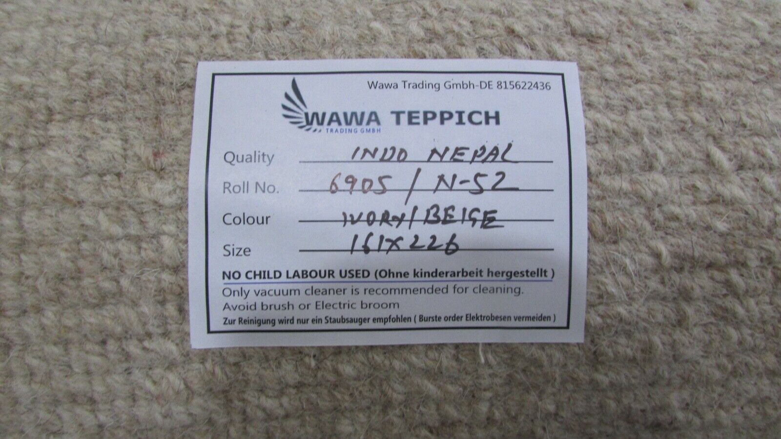 Tappeto Nepal, annodato a mano, marrone/beige, 100% lana, tappeto orientale, 161x228 cm, N-52