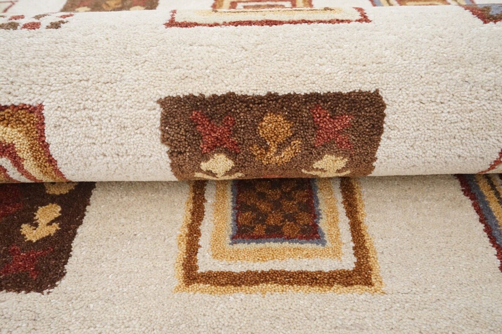 Teppich 100% Wolle Beige Braun 160X230 cm Orientteppich Handgetuftet HT320u