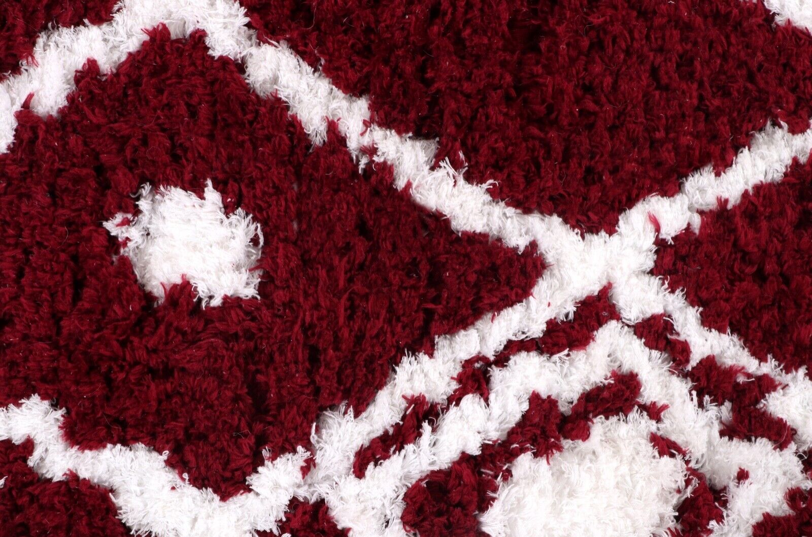 Teppich Rot Weiß Orientteppich 90X160 CM Handarbeit 100% Polyester