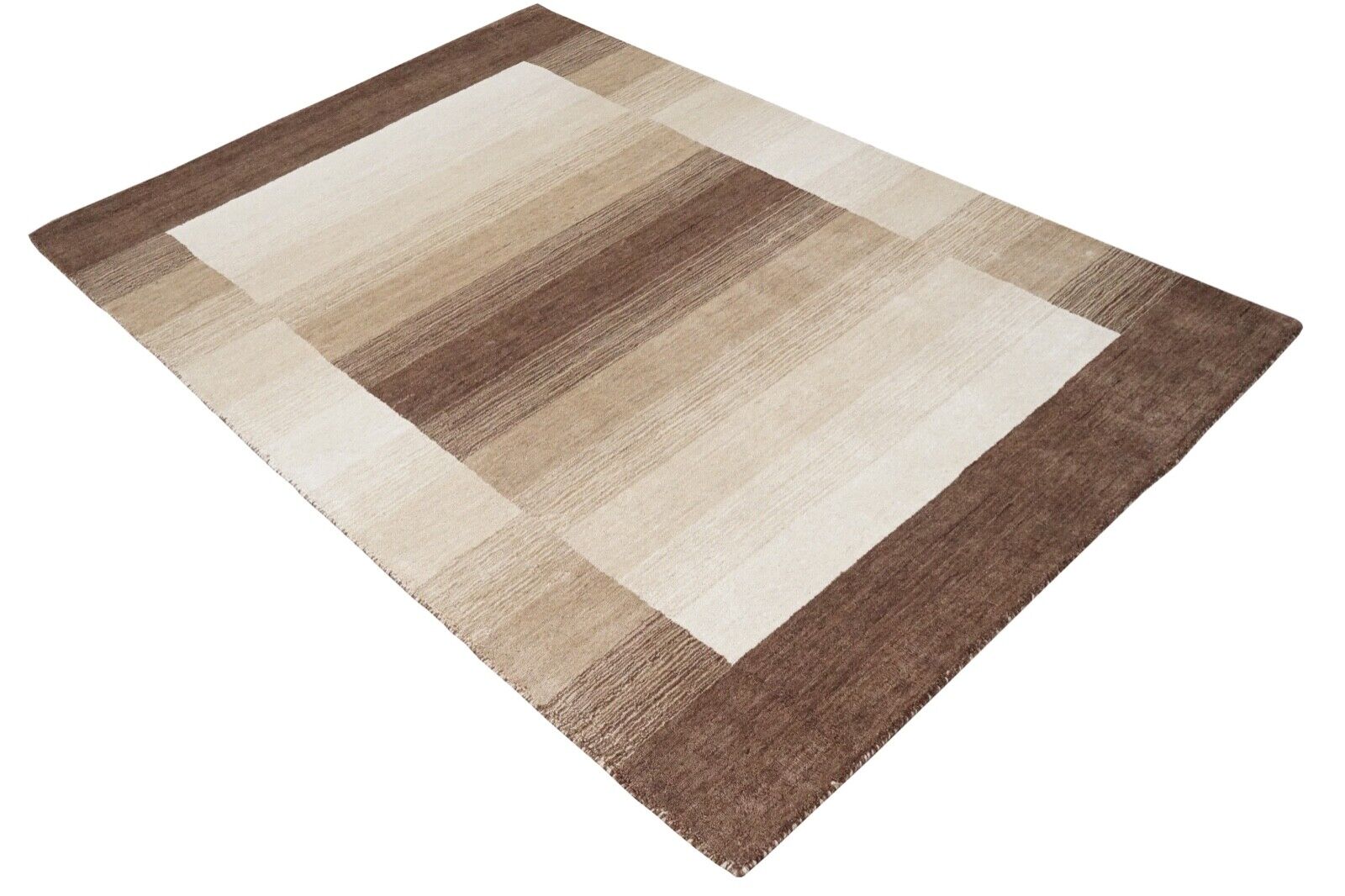 Teppich 100% Wolle Braun Beige 160X230 cm Orientteppich Handgetuftet HT312