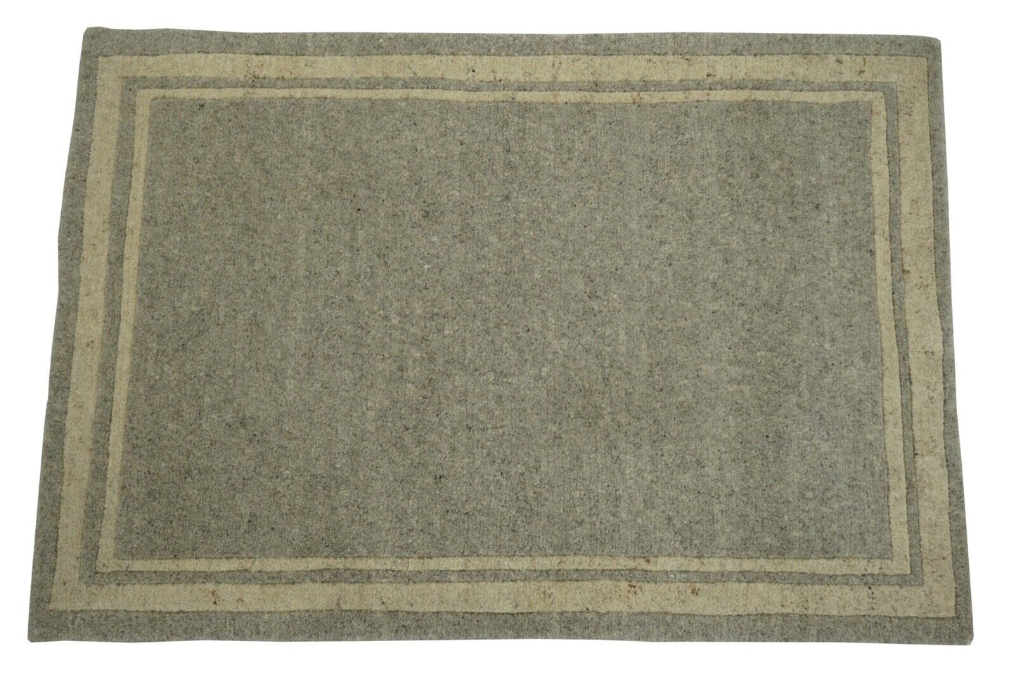 Grau Teppich 100% Wolle Indo Nepal Handgeknüpft 60X90 cm Orienttepich N749