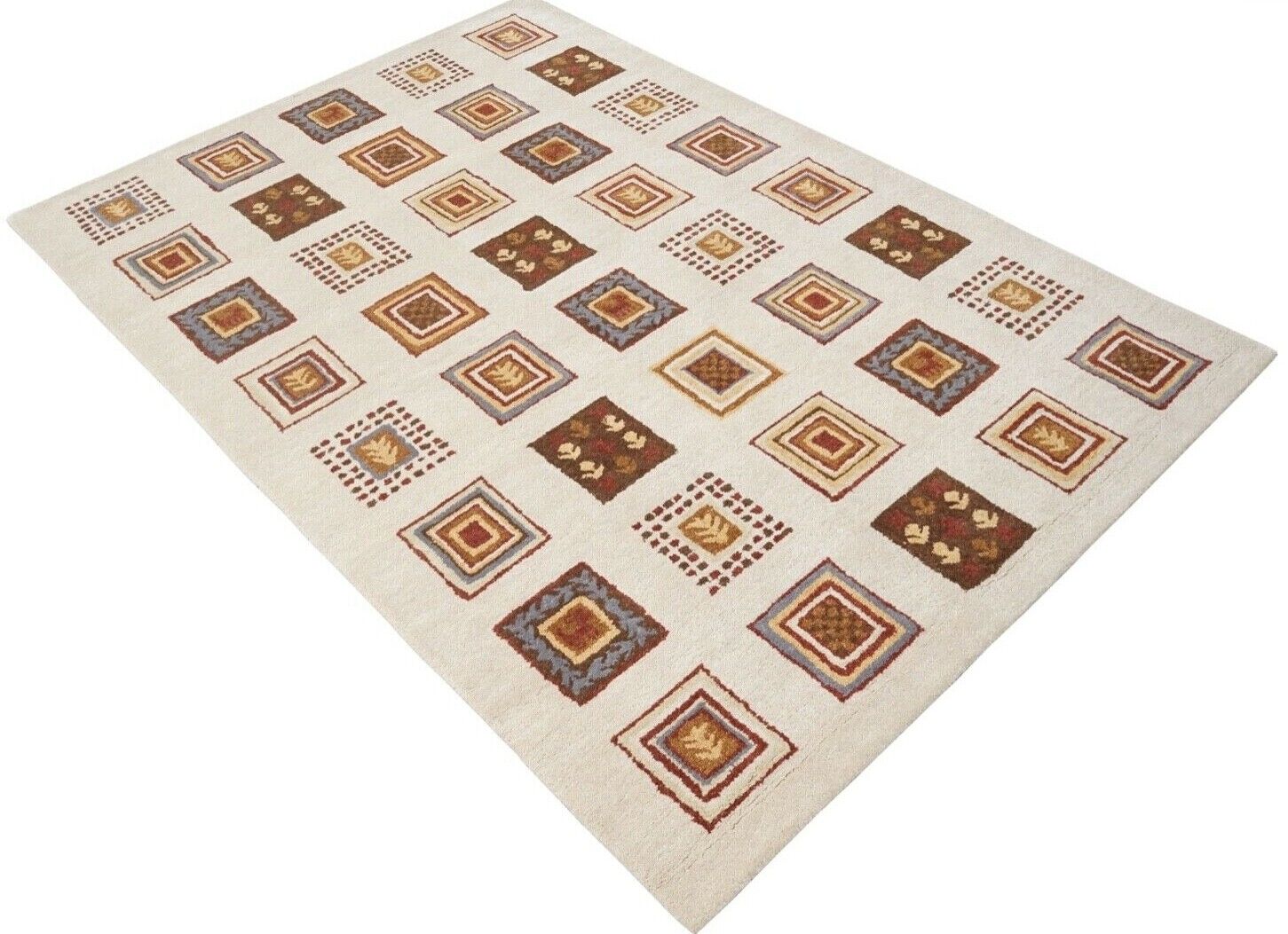 Teppich 100% Wolle Beige Braun 160X230 cm Orientteppich Handgetuftet HT320u