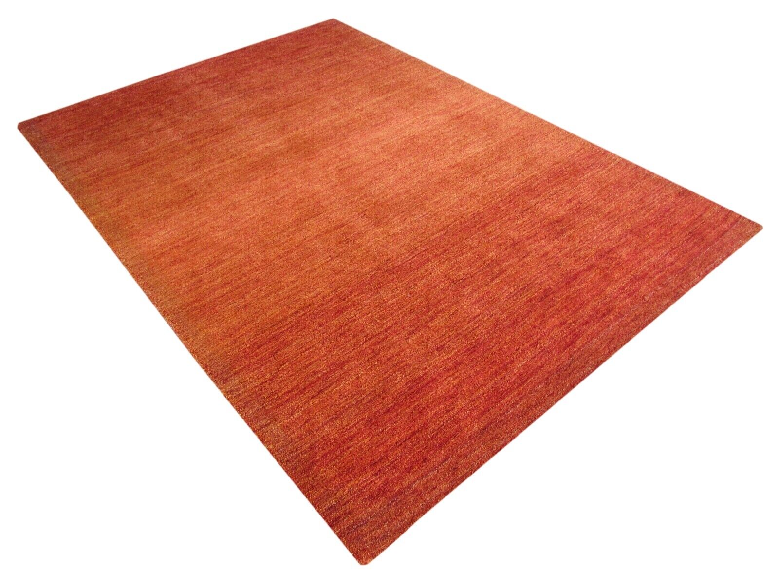orange terracotta Gabbeh Teppich 100% Wolle 170X240 cm uni Handgetuftet T878