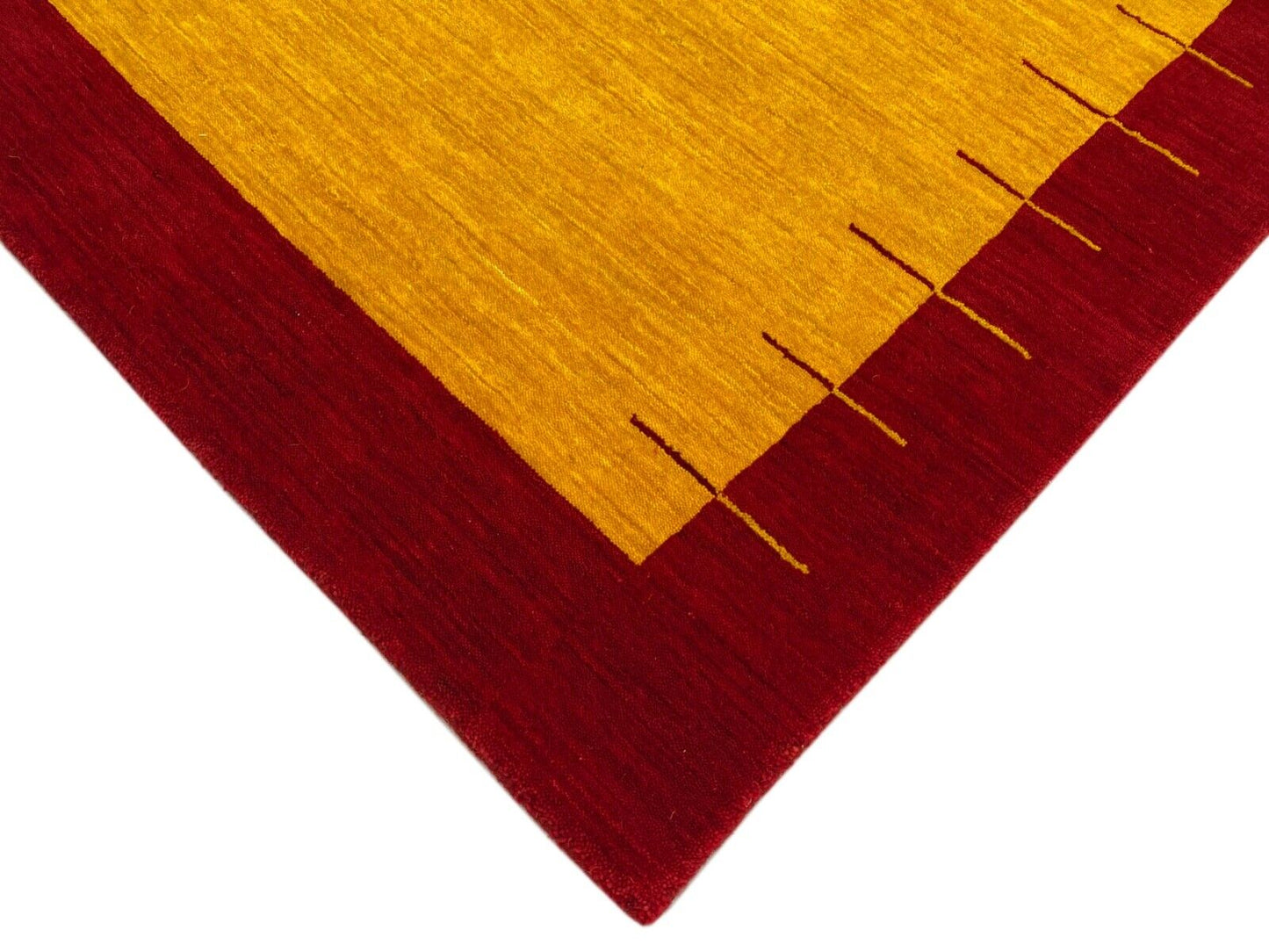 Gold Rot Teppich 100% Wolle Gabbeh 120x180 cm Handgewebt Home Deko WR149