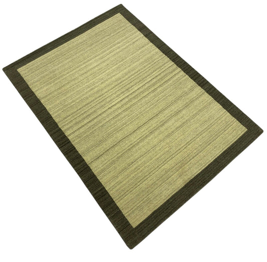 Beige Braun Teppich 100% Wolle Lori Handgewebt natürliche Wolle 130x180 cm S167