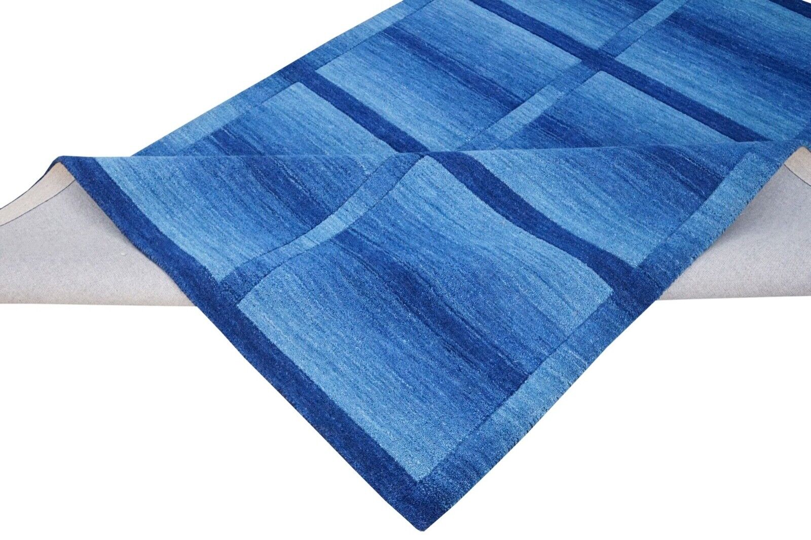 Teppich 100% Wolle Blau 160X230 cm Orientteppich Handgetuftet HT420