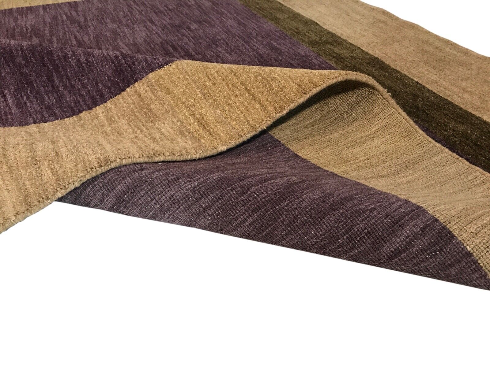 Gabbeh Teppich 100% Wolle 200X250 CM Orientteppich Handgefertigt Loom Lila Beige