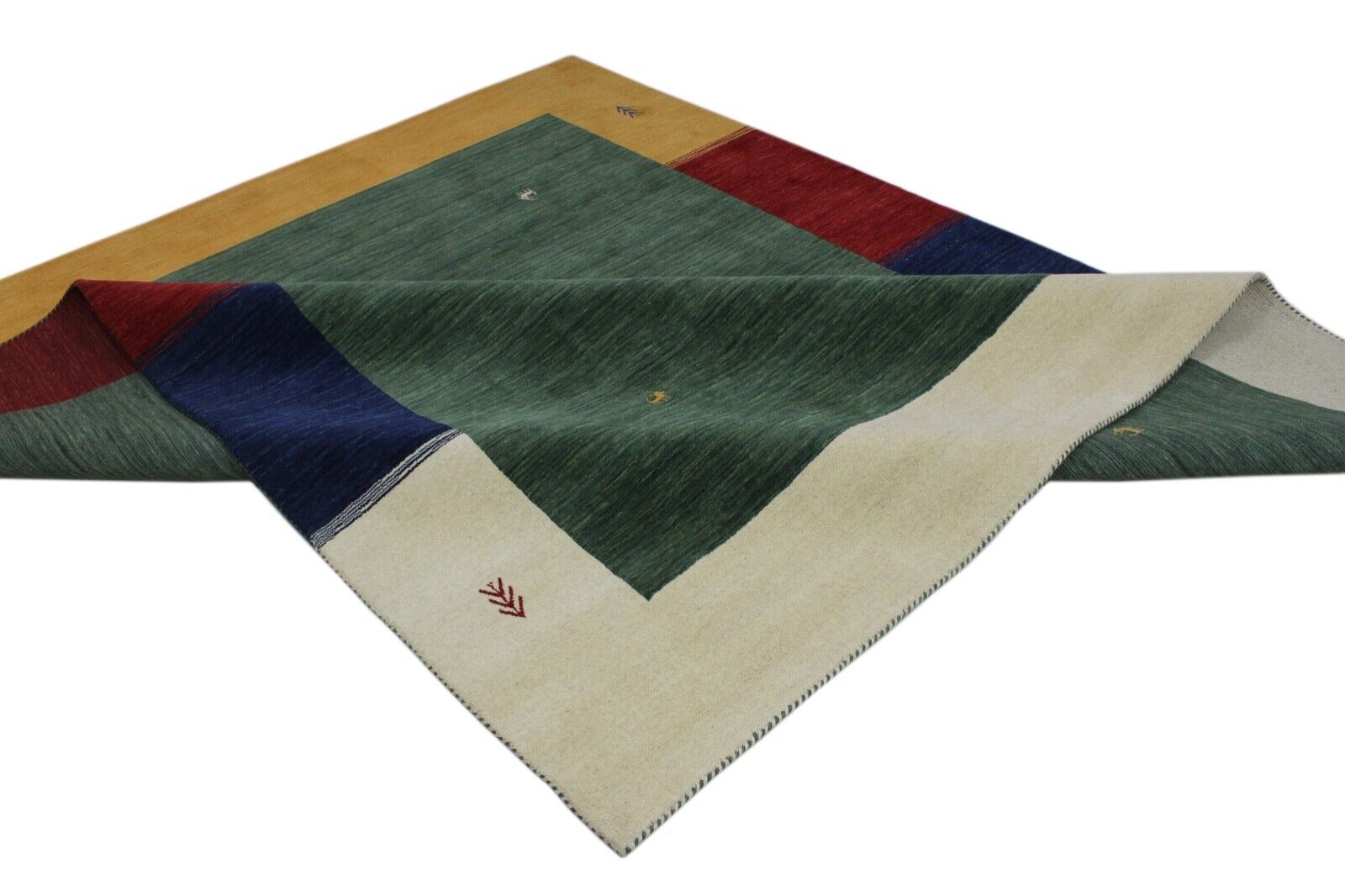 Orientteppich Gabbeh Grün Loom Teppich Handgefertigt 100% Wolle 250X300 CM