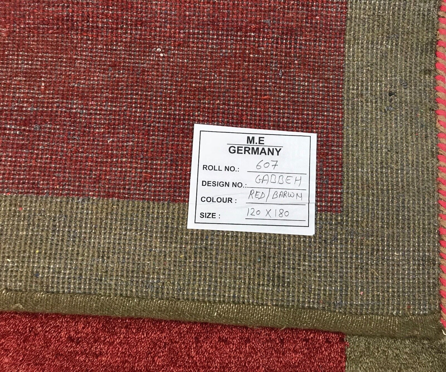 Orientteppich Gabbeh 100% Wolle Rot Teppich 120x180 cm Handgeknüpftet