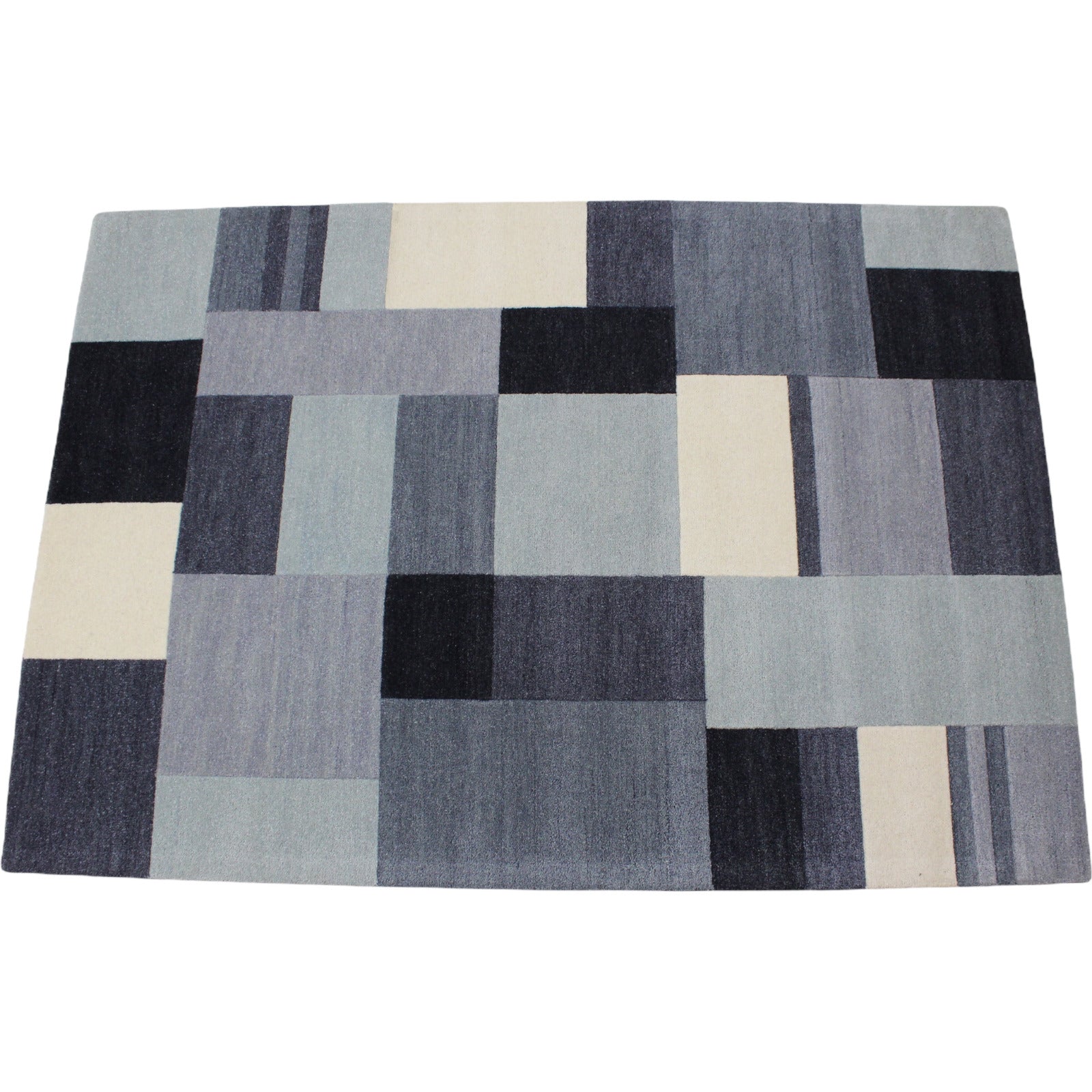 Alfombra 100% Lana Azul Claro Beige 160X230 cm Alfombra Oriental Tufted a Mano HT234 