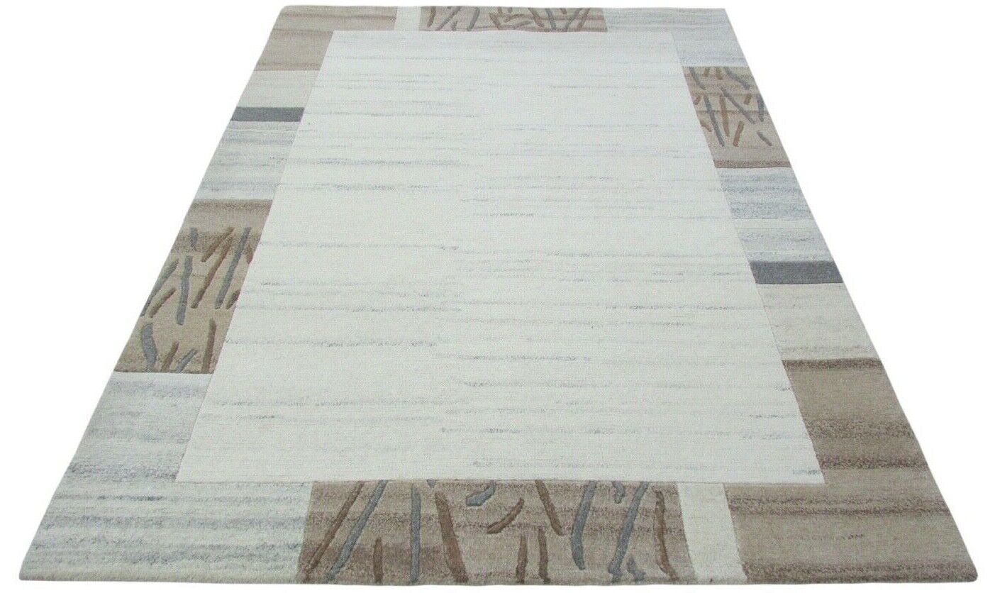 Nepal Teppich Handgeknüpft Beige Braun 100% Wolle Orientteppich 159x223 cm N-27