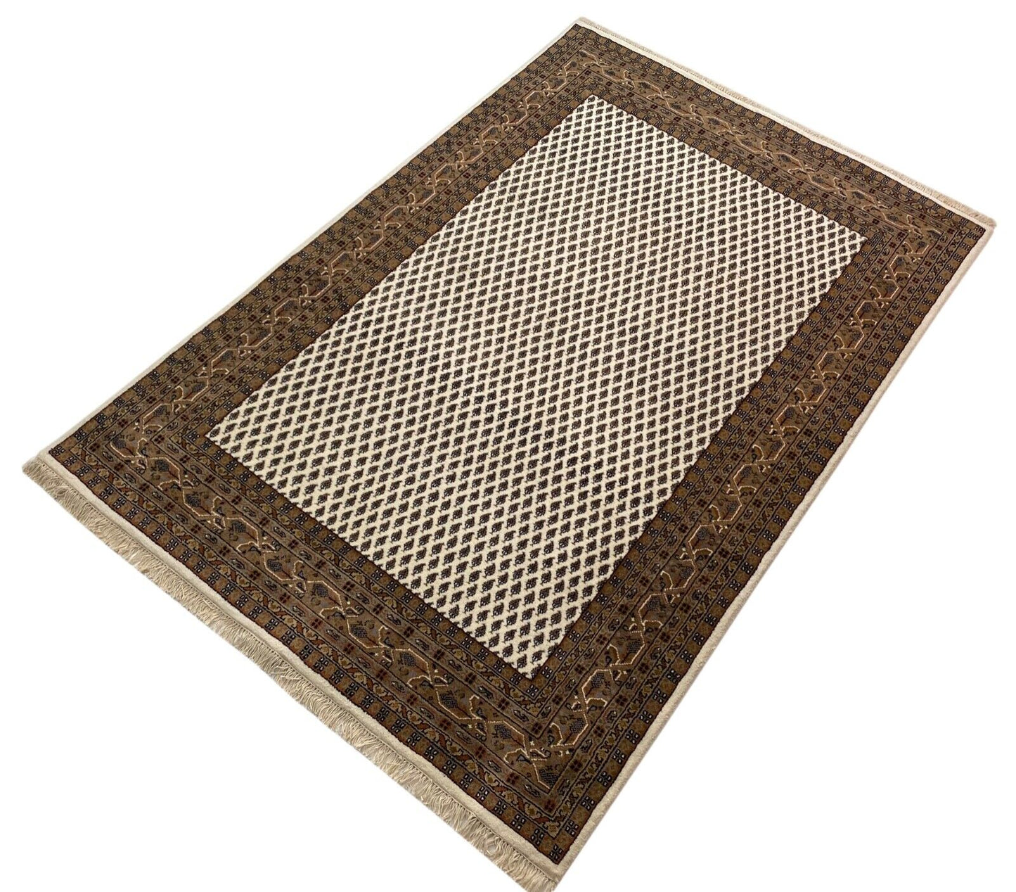 Handgeknüpfte Orientteppich Mir 170X250 cm Schurwolle Beige Teppich 100% Wolle