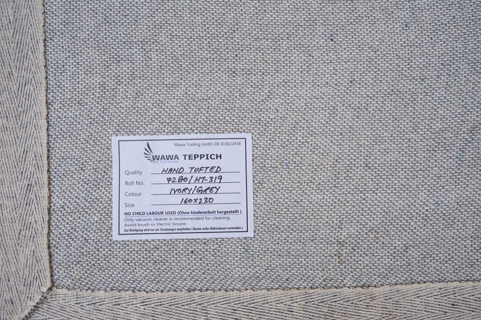 Teppich 100% Wolle Beige Braun 160X230 cm Orientteppich Handgetuftet HT319