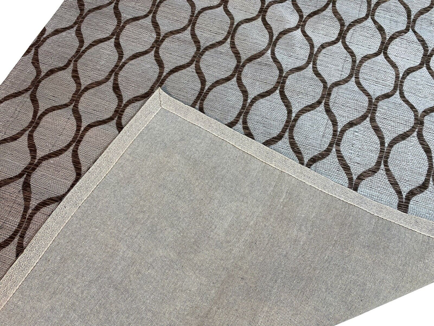 Jacquard Silber Teppich Flachgewebe Baumwolle Viskose 150x240 cm JST14