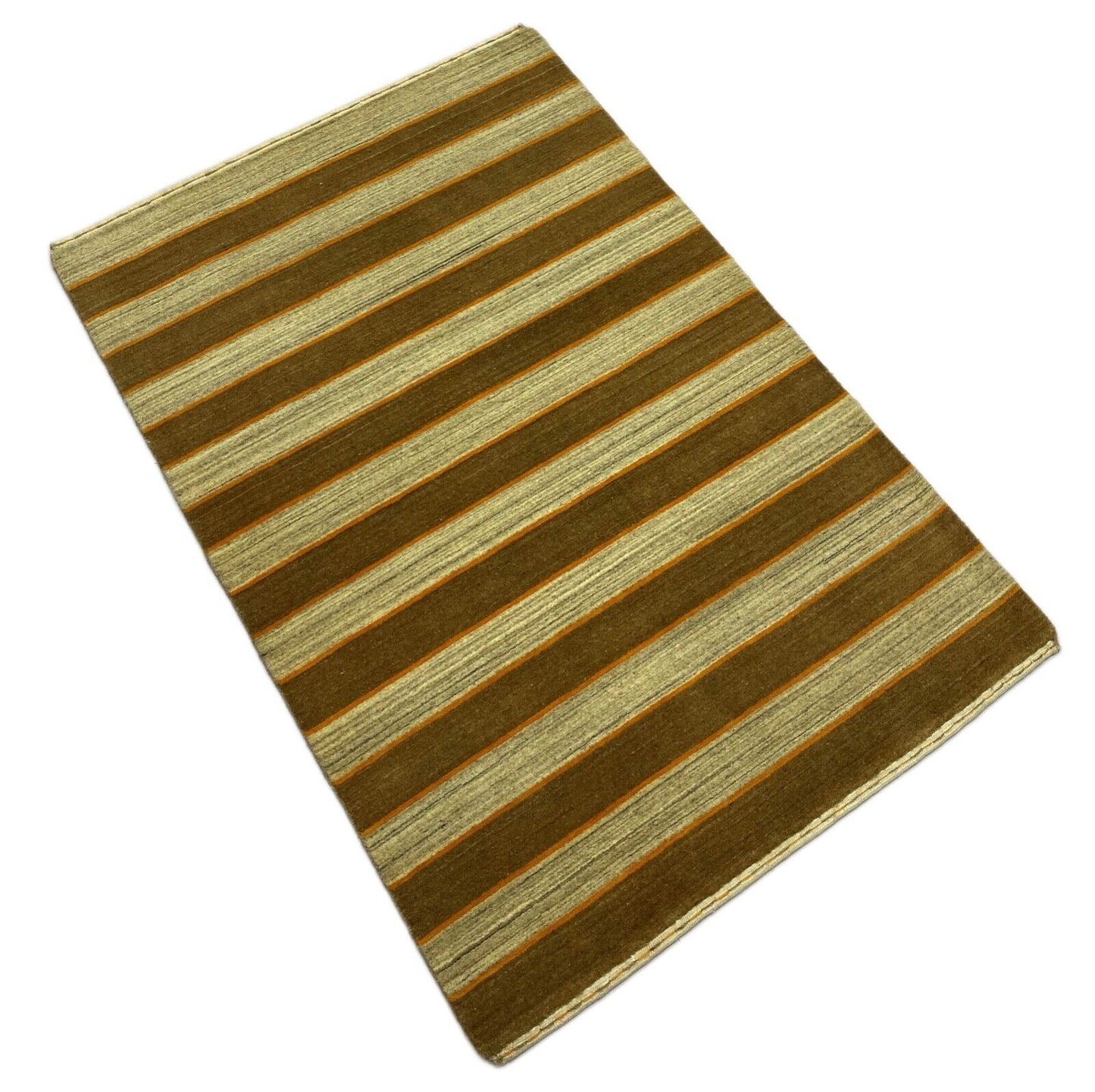 Teppich Braun Beige 100% Wolle Gabbeh lori Handgewebt 120x180 cm S48