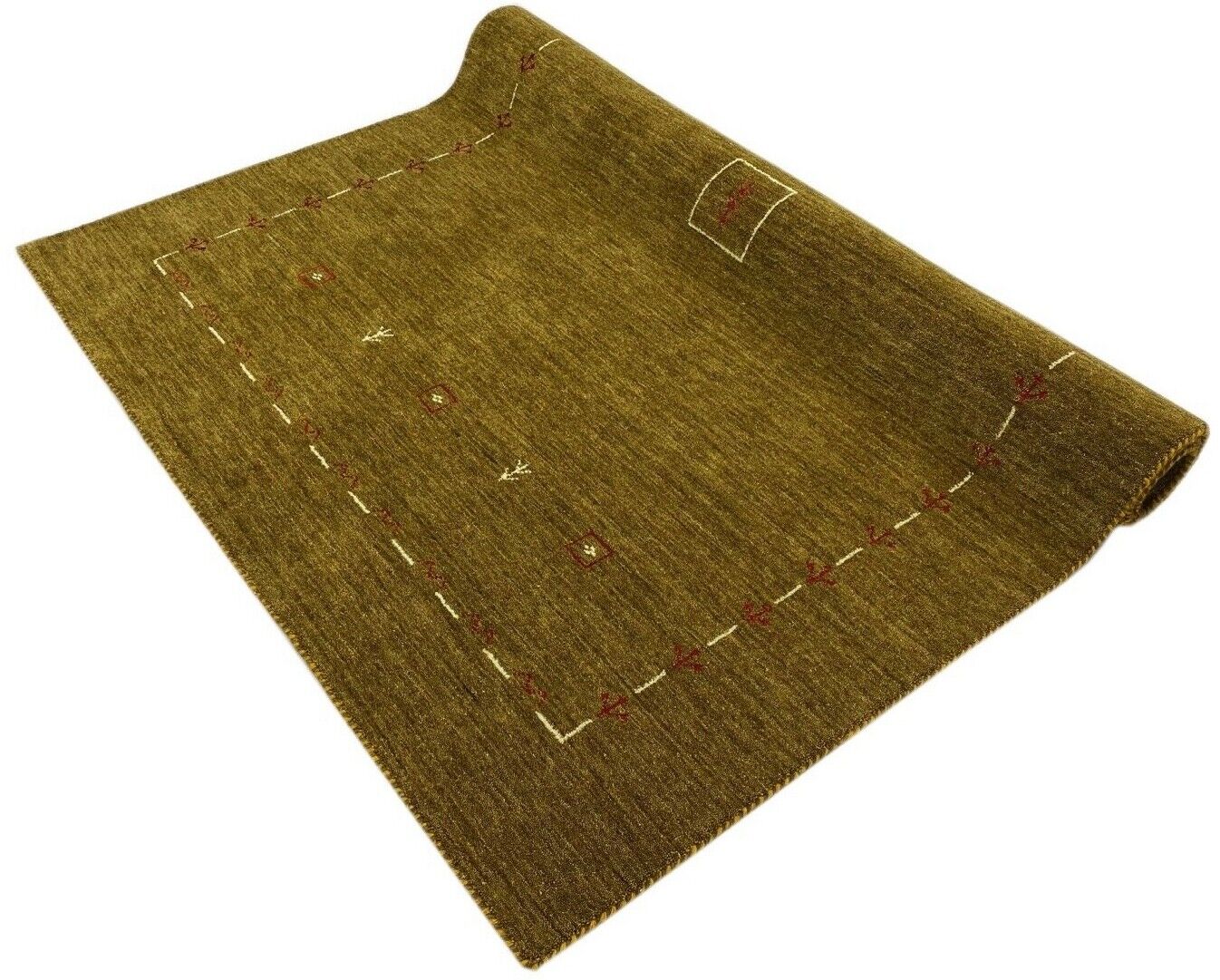 Wohnzimmer Braun Gabbeh Teppich 100% Wolle 175x240 cm Orient Handgewebt W9