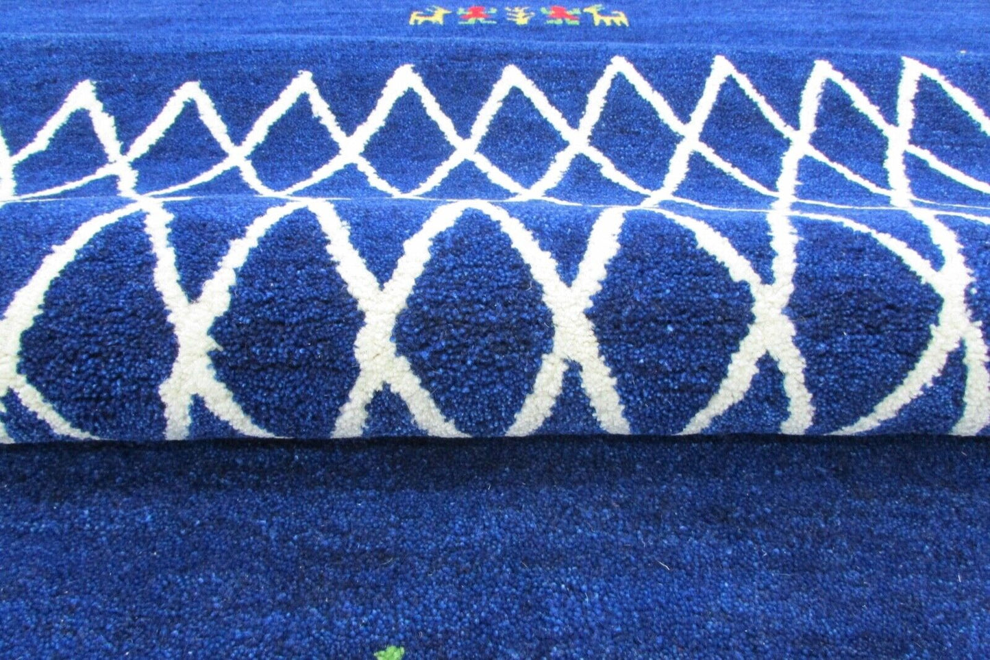 Handarbeit Teppich 100% Wolle 160X230 cm Blau Orientteppich Handgetuftet T803