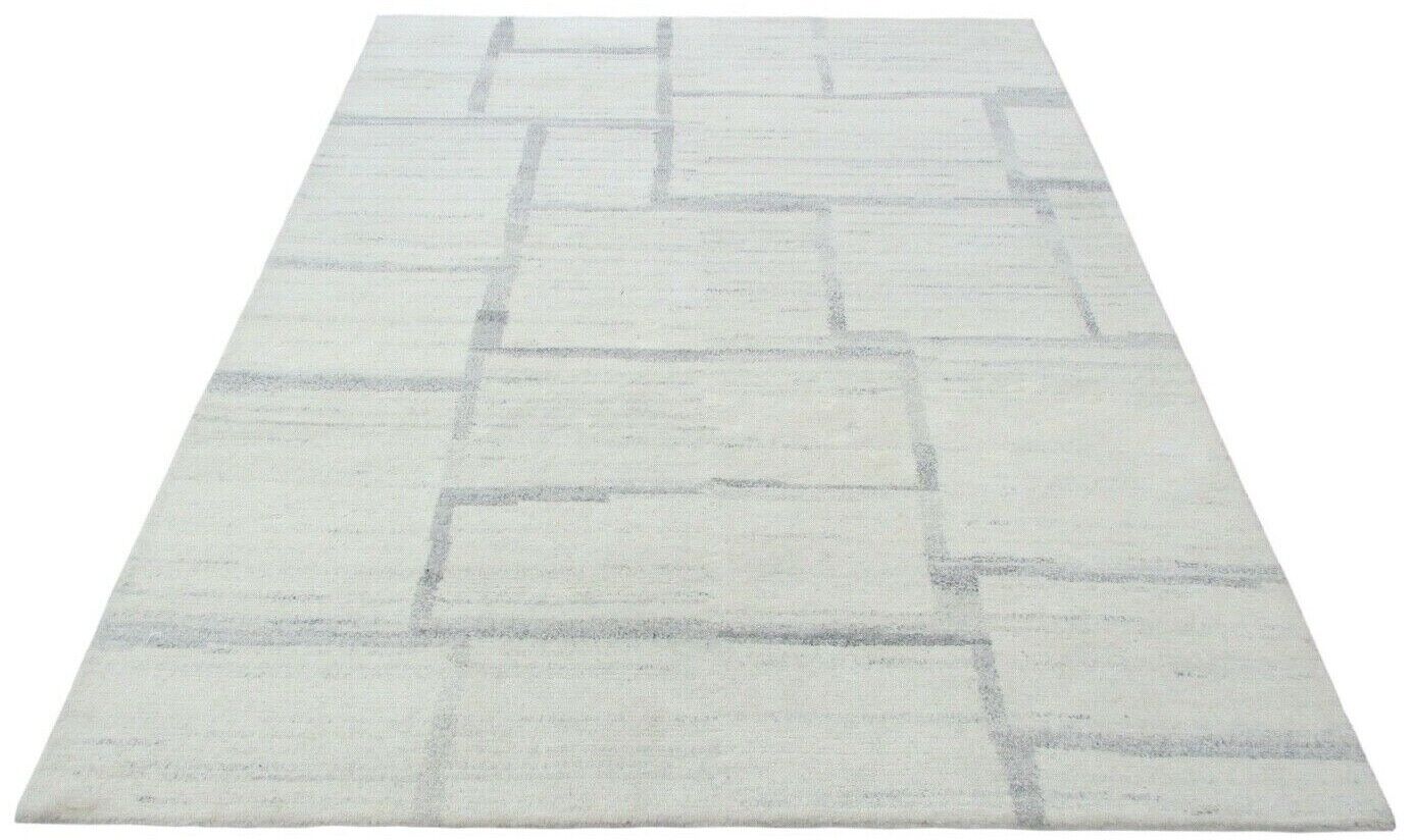 Nepal Teppich Handgeknüpft Beige Grau 100% Wolle Orientteppich 162x224 cm N-44