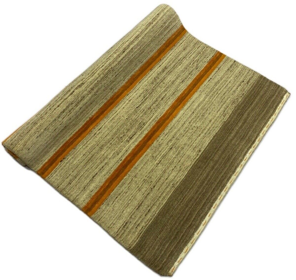 Γκρι χαλί, 100% μαλλί, Lori, χειροποίητο, πορτοκαλί μαλλί, 120x180 εκ., S86 