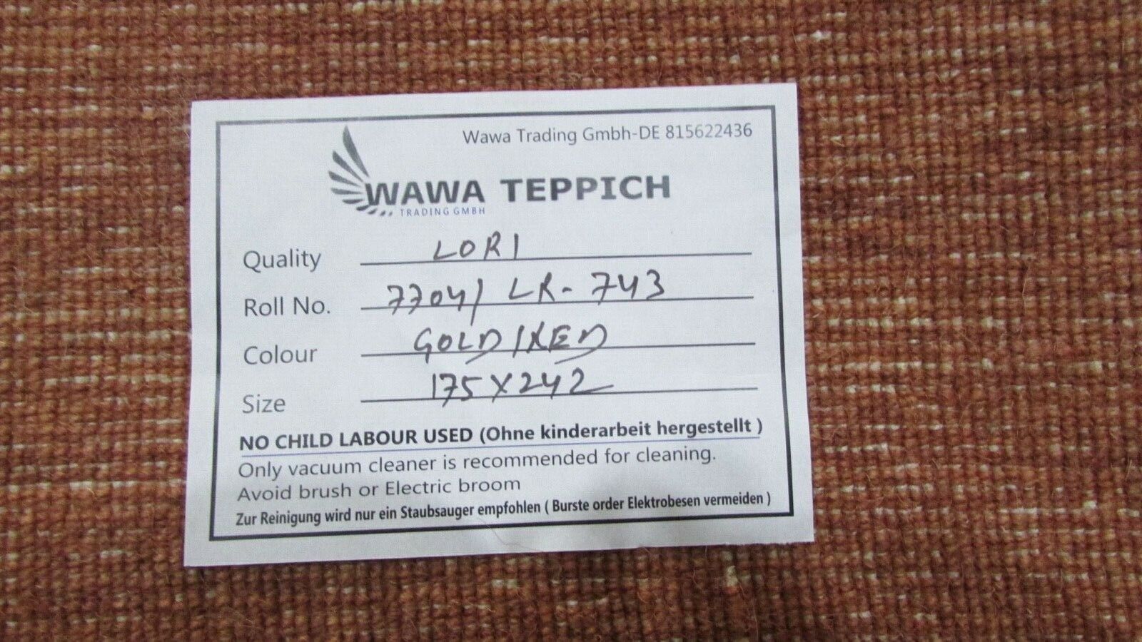 Preproga Gabbeh rdeče-zlato-bež 100% volna 170x240 cm ročno tkana orientalska Lr743