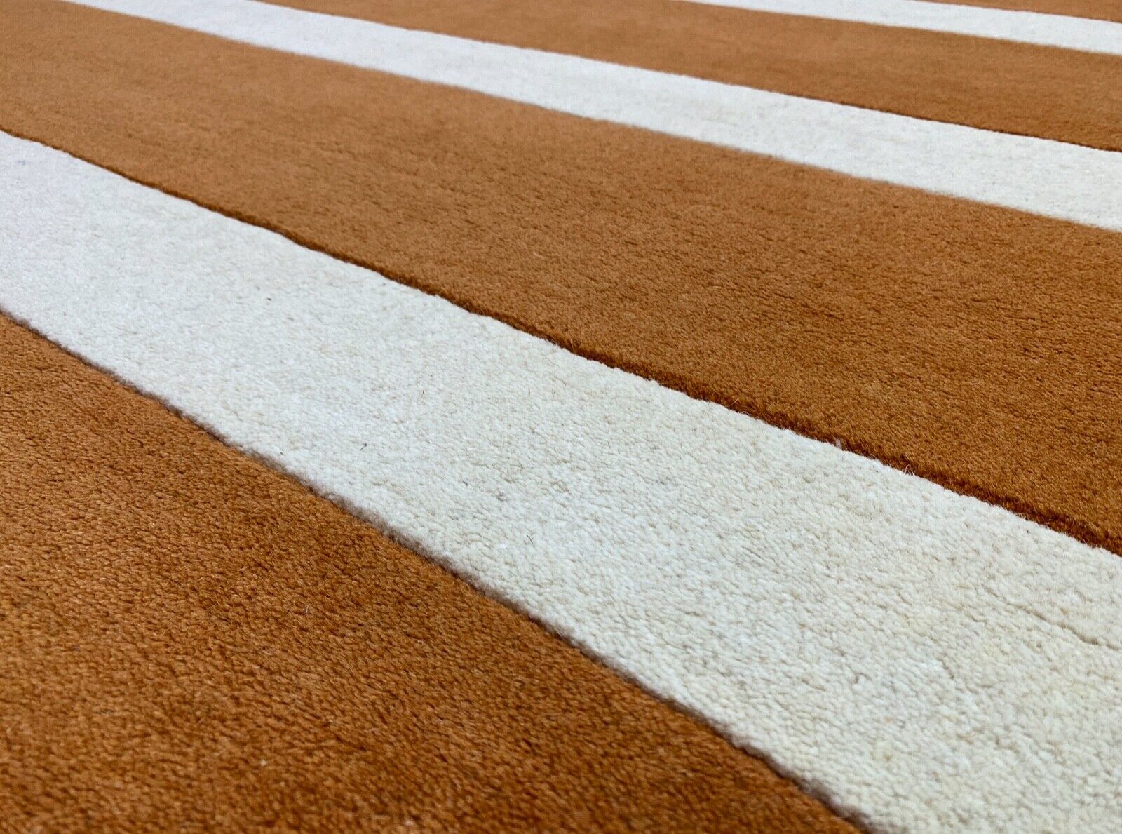 Orientteppich Rost Beige 100% Wolle Handgetuftet Bronzefarbe Teppich 155X245 CM