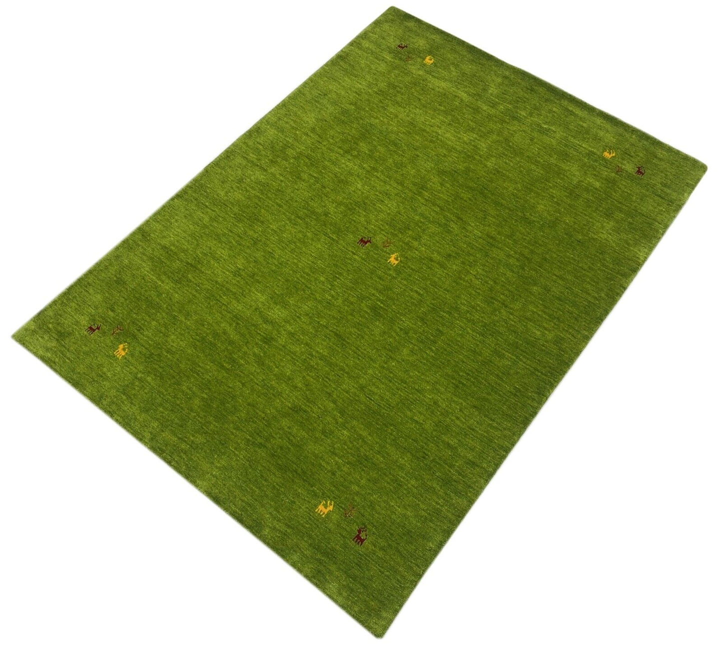 Grün Wohnzimmer Gabbeh Teppich 100% Wolle 170x240 cm Handgewebt WR81