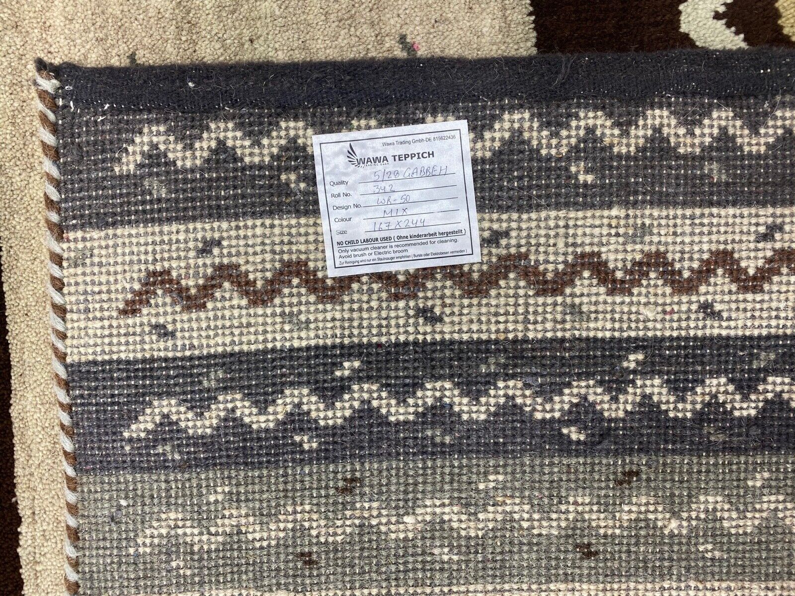 Gabbeh Teppich 100% Wolle Gelbbraun Antikes weiß Handgeknüpft 167X244 cm WR50