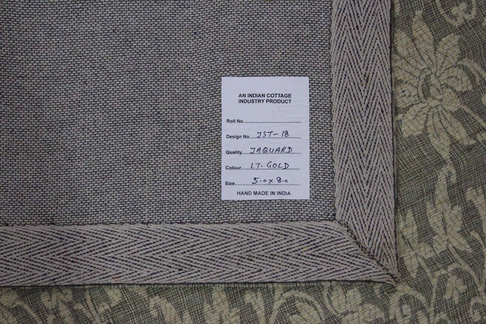 Preproga z ravnim tkanjem, bež, svetlo zlata, viskoza, bombaž, 155x240 cm, žakard, JST18 