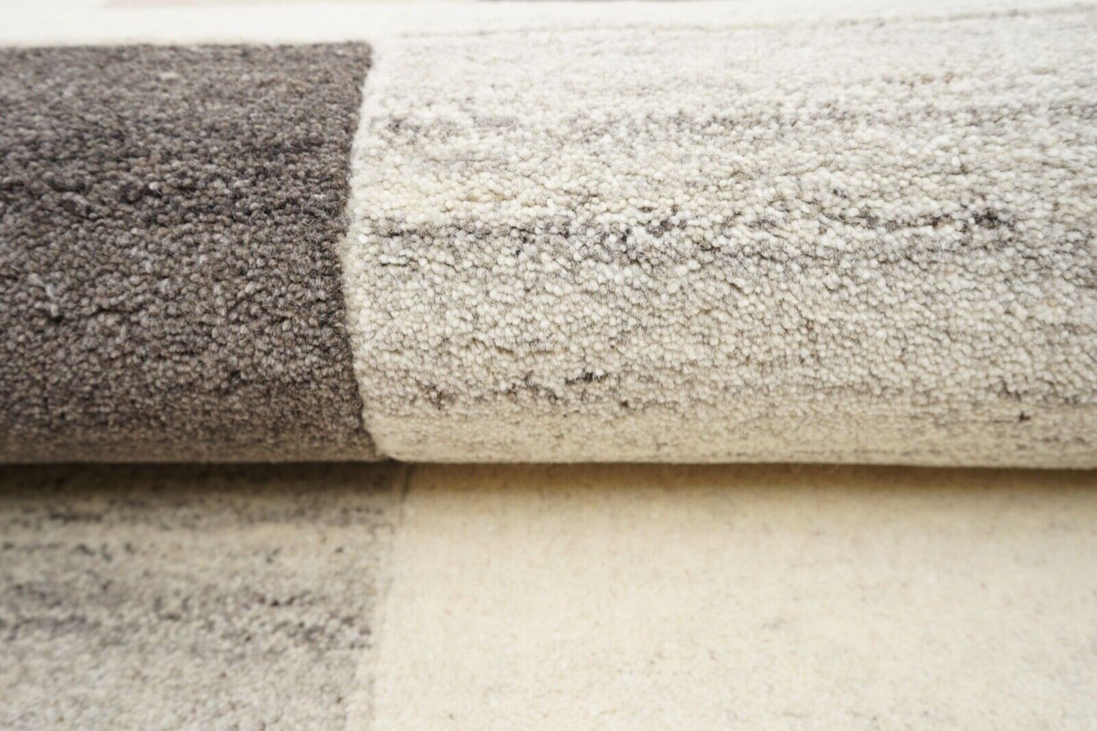 Braun Grau Beige 160X230 cm Teppich 100% Wolle Orientteppich Handgetuftet HT188