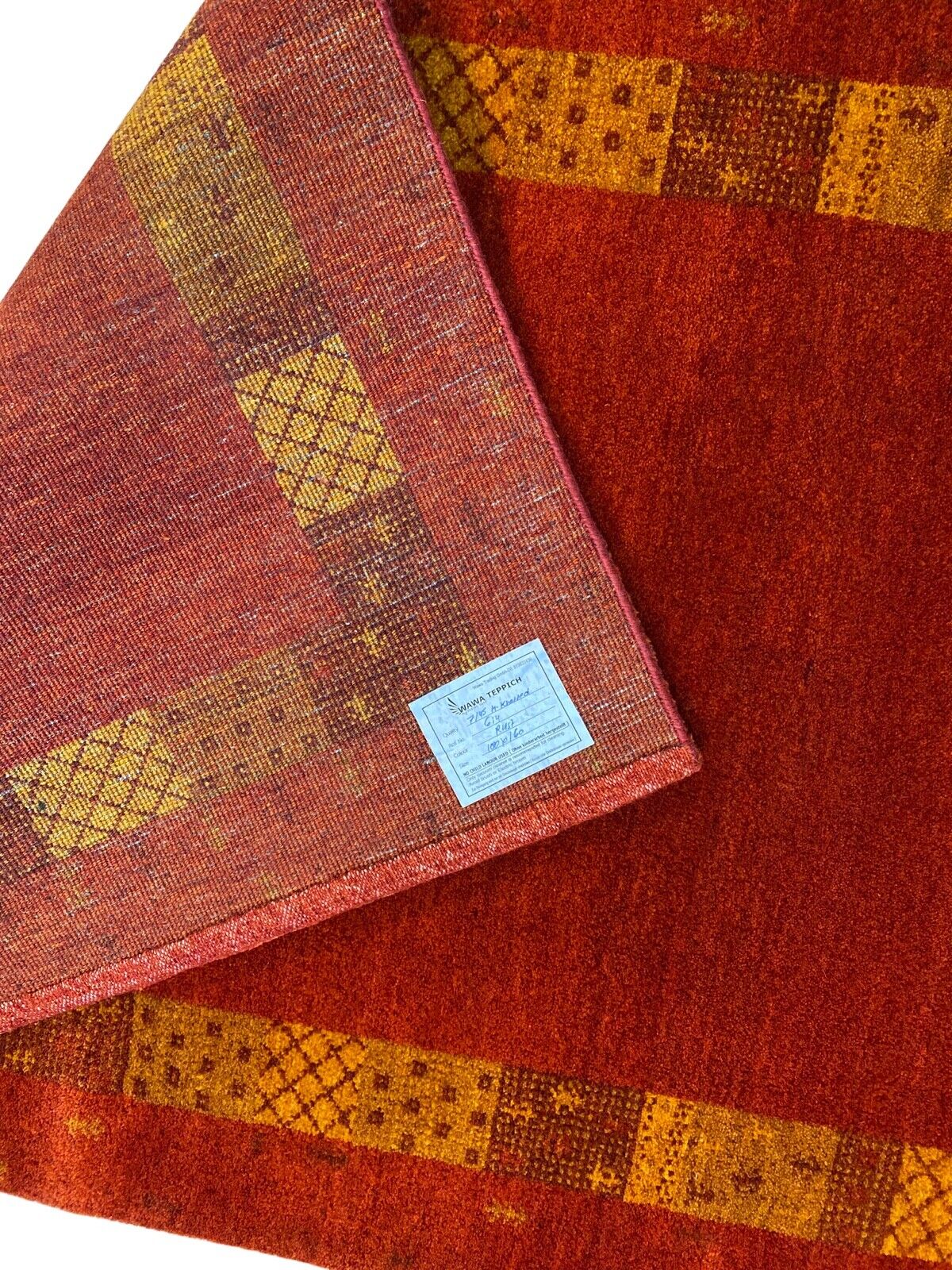 Handgeknüpft Rot Teppich 100X160 cm 100% Wolle Orientteppich Läufer Brücke