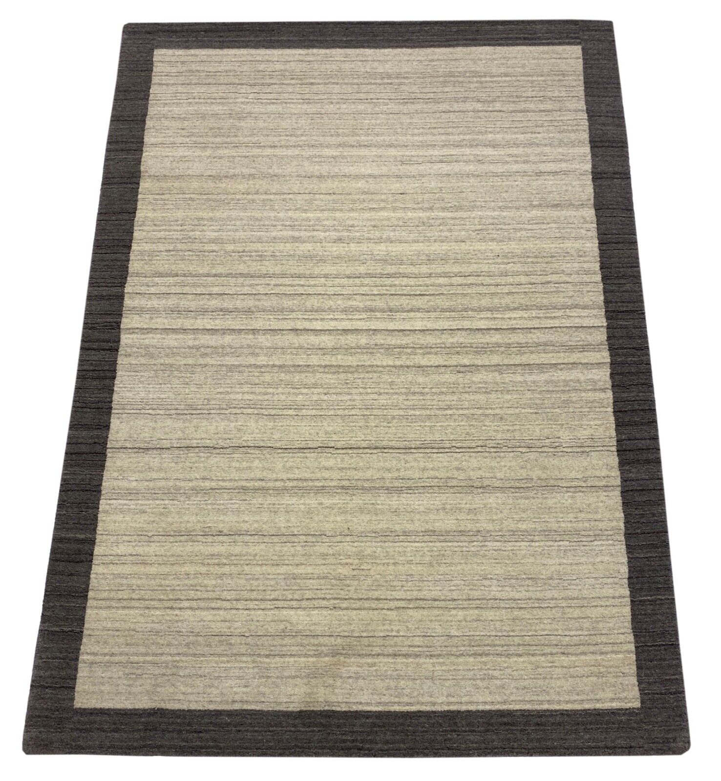 Beige Braun Teppich 100% Wolle Lori Handgewebt natürliche Wolle 130x180 cm S167