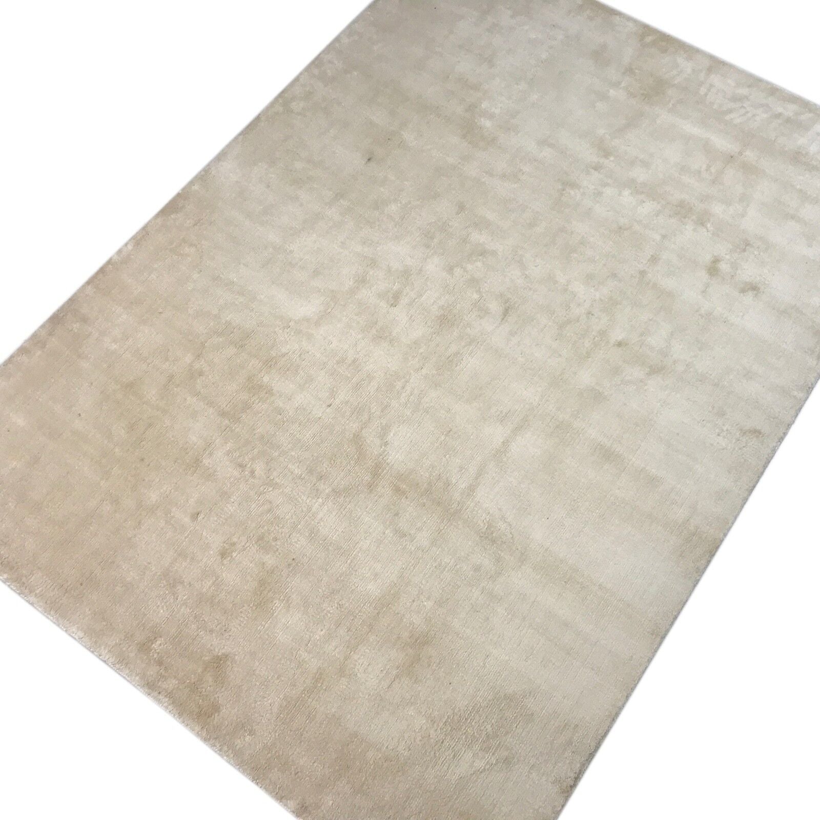 Tappeto orientale 170x240 cm Tappeto beige Tessuto a mano Viscosa Fatto a mano Tinta unita