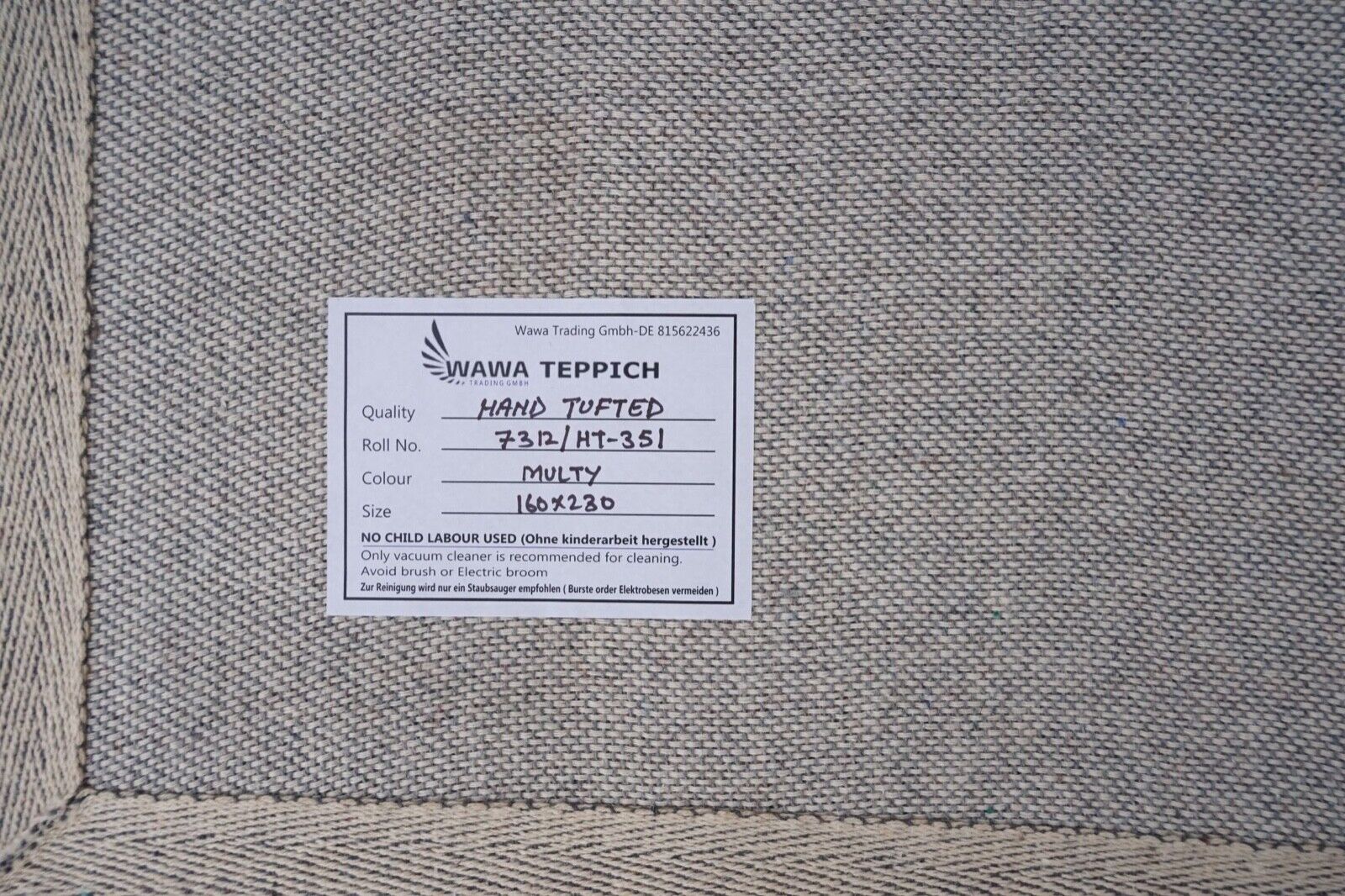 Orange Rot160X230 cm Teppich 100% Wolle Orientteppich Handgetuftet HT351