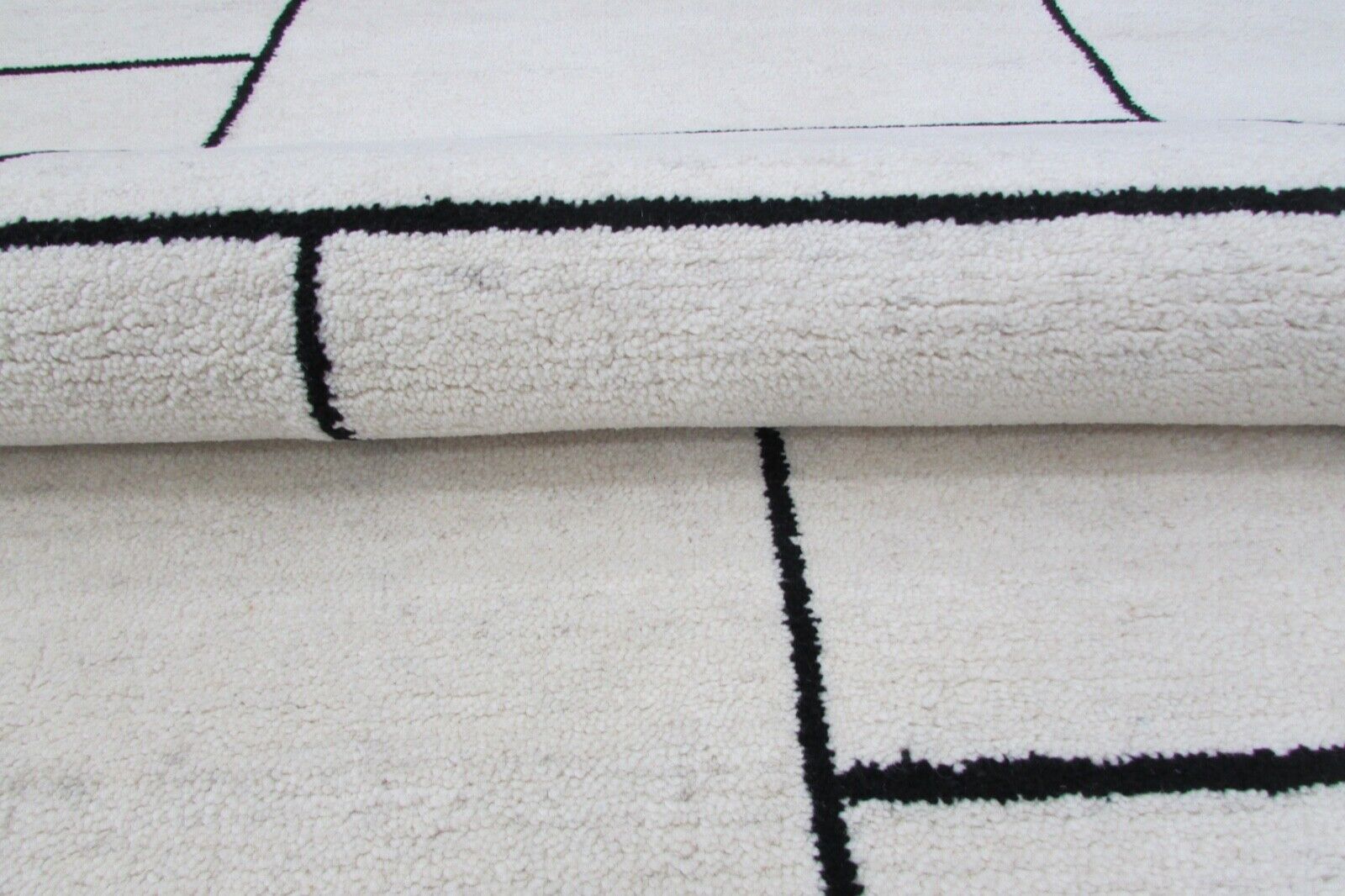 Elfenbeinfarbe Teppich 100% Wolle béžová 160X230 cm Handarbeit Handgetuftet T817 