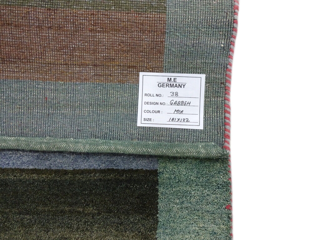 Preproga Gabbeh 122x181 cm Ročno vozlana ~ 100% volna ~ Sivo modra M38 