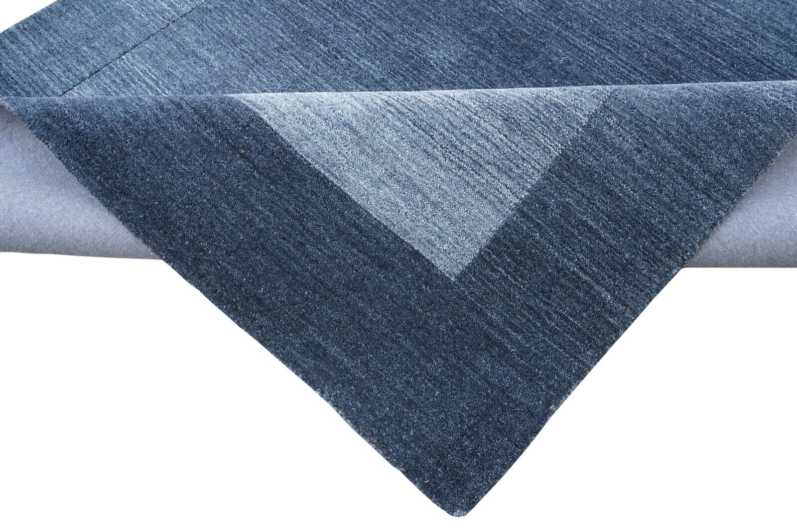 Teppich 100% Wolle Blau Grau 160X230 cm Handgetuftet Orientteppich HT253u