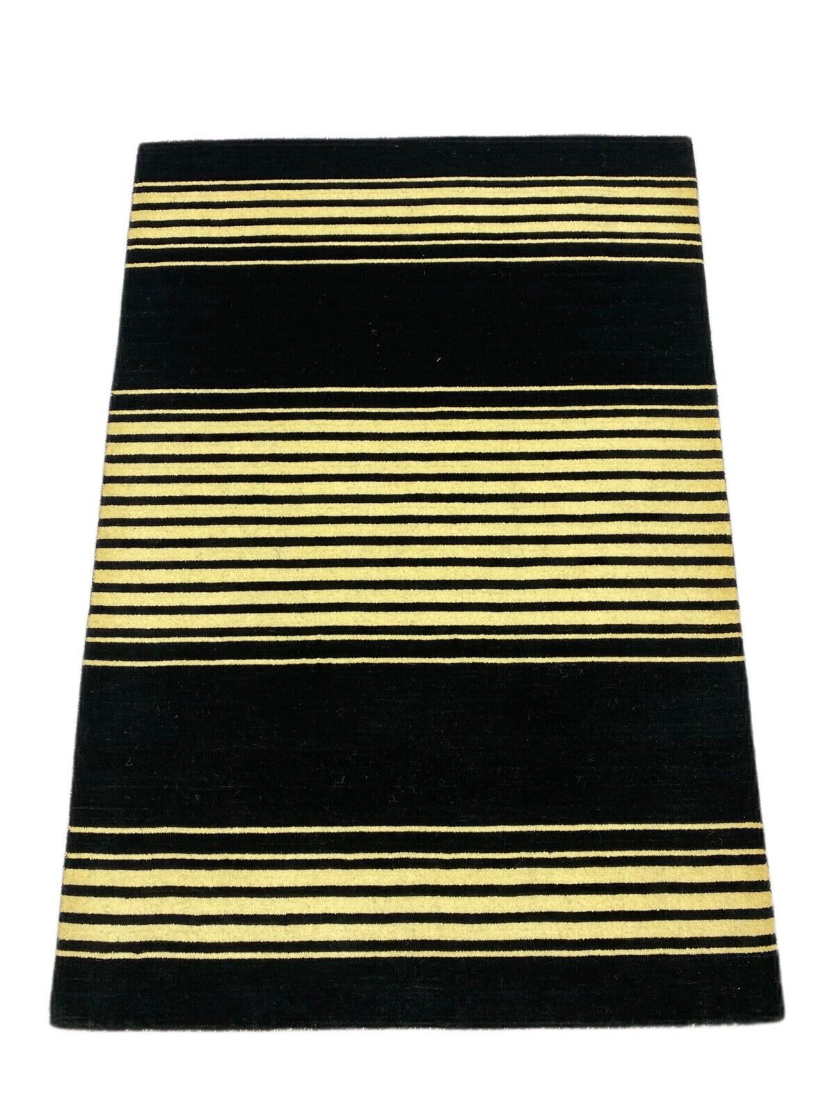 Teppich Blau Schwarz Beige 100% Wolle Gabbeh lori Handgewebt 120x180 cm S56