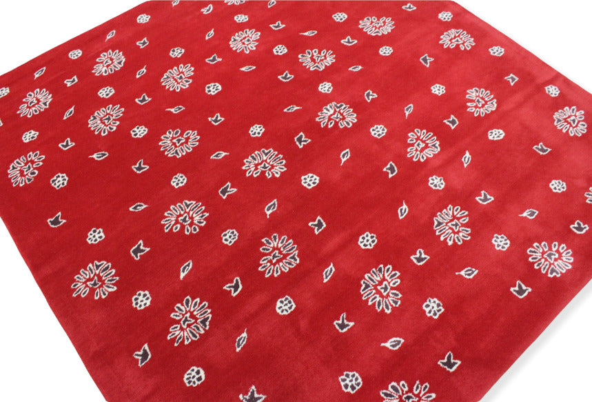 Rot Teppich 200X200 CM 100% Wolle Handarbeit Designer Orientteppich WT2
