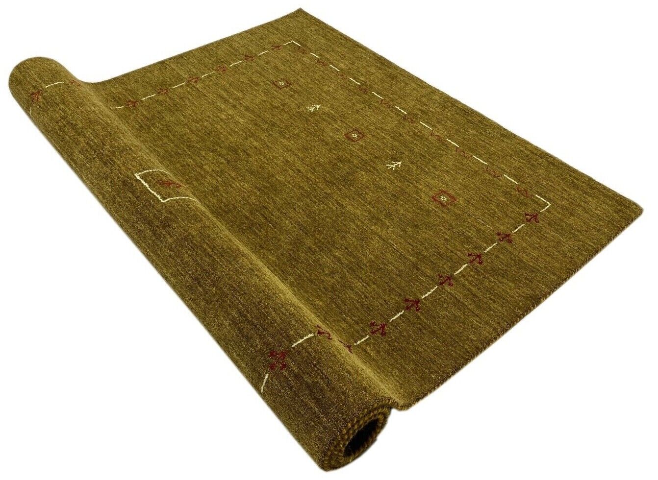 Wohnzimmer Braun Gabbeh Teppich 100% Wolle 175x240 cm Orient Handgewebt W9