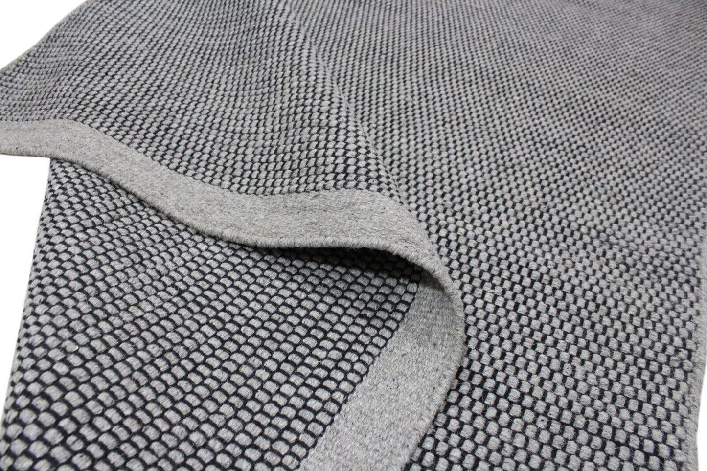 Grau Wohnzimmer 100% wolle Teppich Flachgewebe Bunt 170x240 cm Kilim Handgewebt