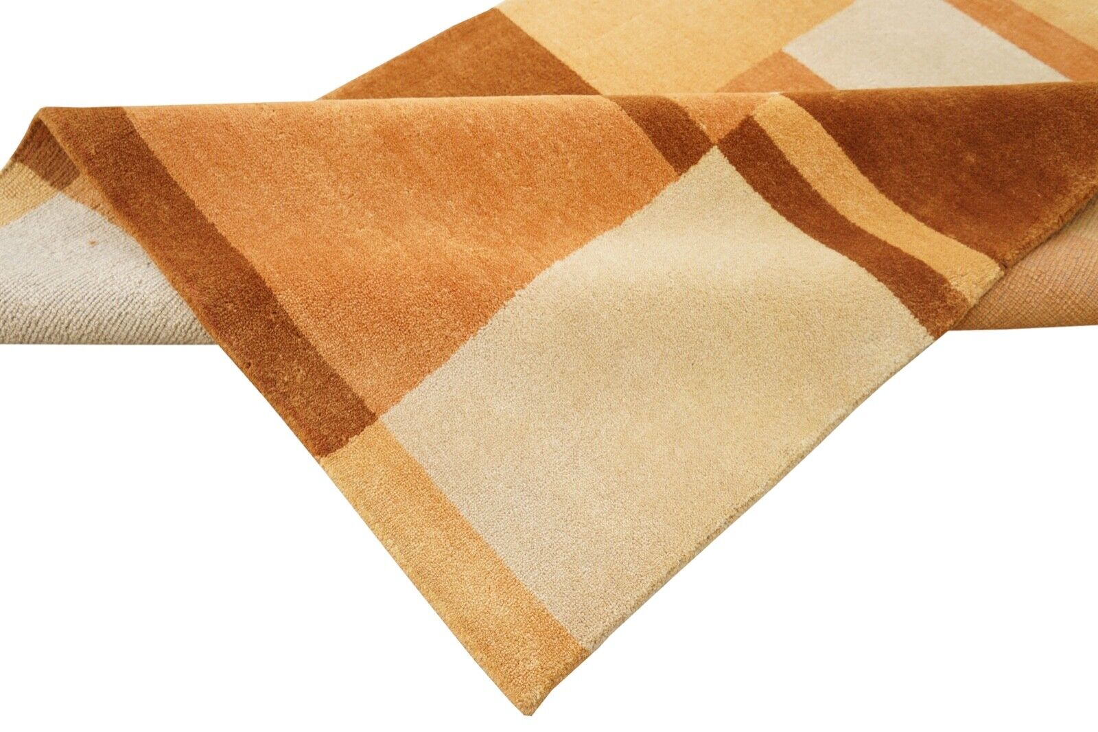 Gold Orange Beige Teppich 119x178 cm Handgewebt 100% Wolle Lori Buff Lr433