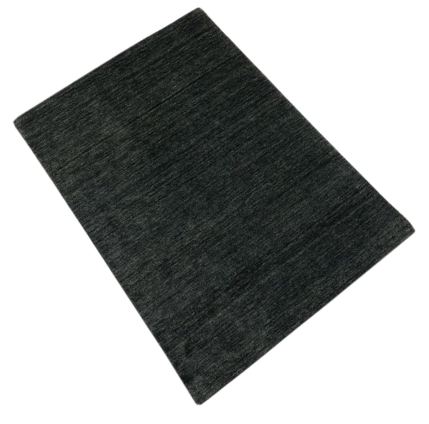 Gabbeh Teppich Schwarz 100% Wolle Handgewebt Orientteppich 122x171 cm WR119