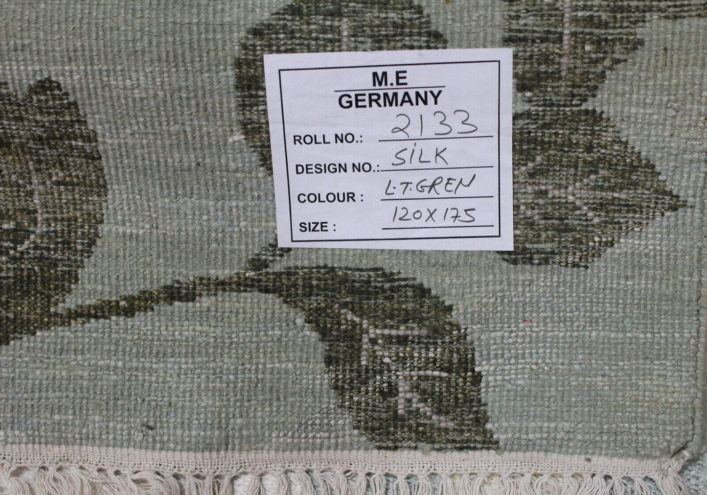 Seide Handgeknüpft Teppich 120X180 cm Hell Grün Grau Seidenteppich Silk